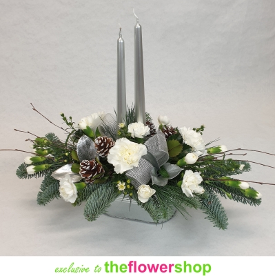 Classic Candle Arrangement in White